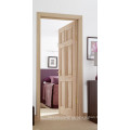 Portas interiores de madeira de nogueira pré-acabadas design de painel 6